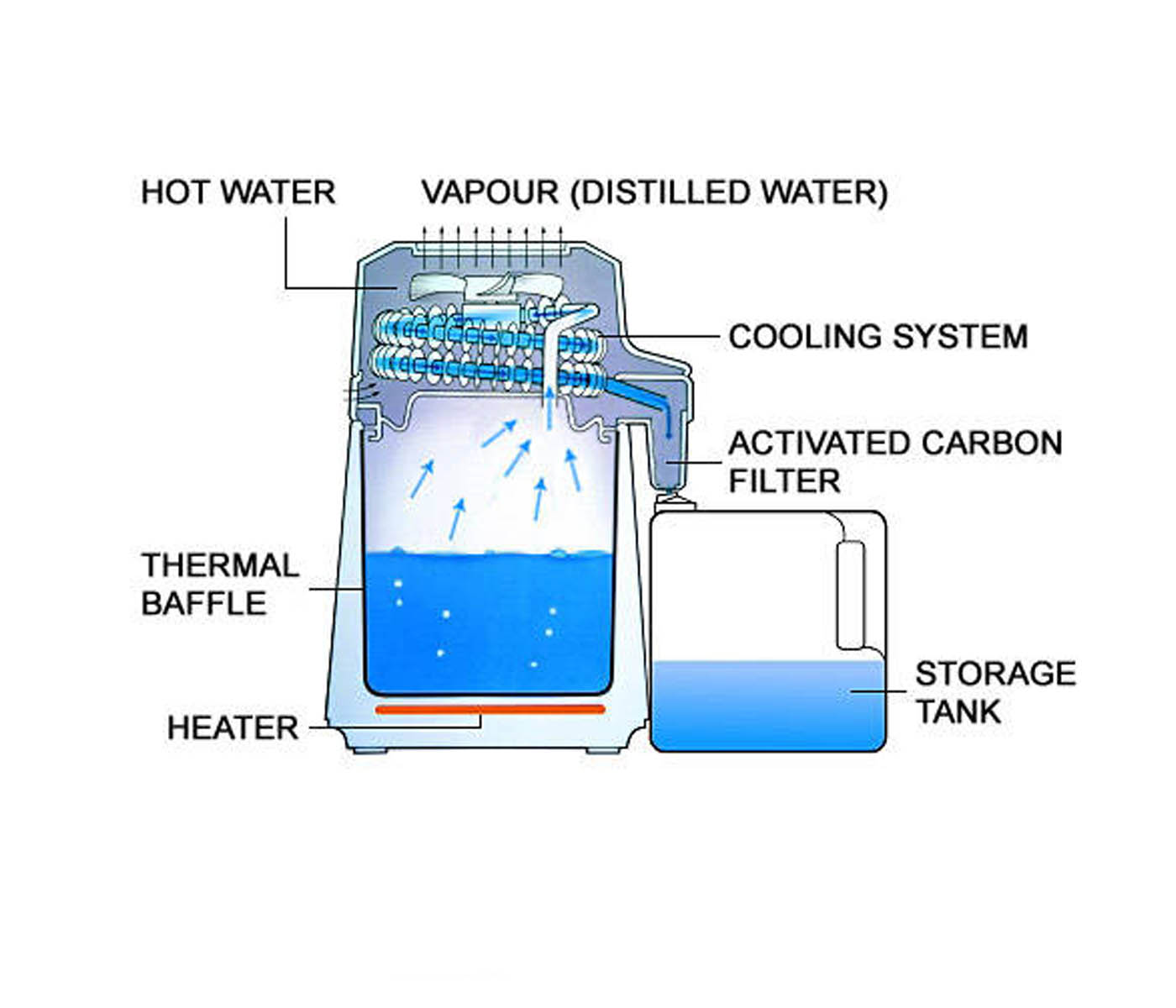 Клетки находятся в дистиллированной воде. Очистка воды дистилляцией. Принцип работы дистиллятора дистиллированной воды. Дистилляция воды схема. Устройство дистиллятора воды схема.