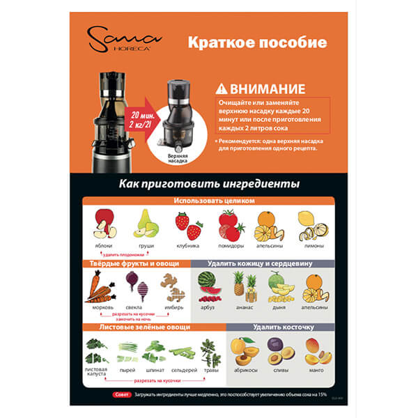 Sana Horeca 909 краткое руководство